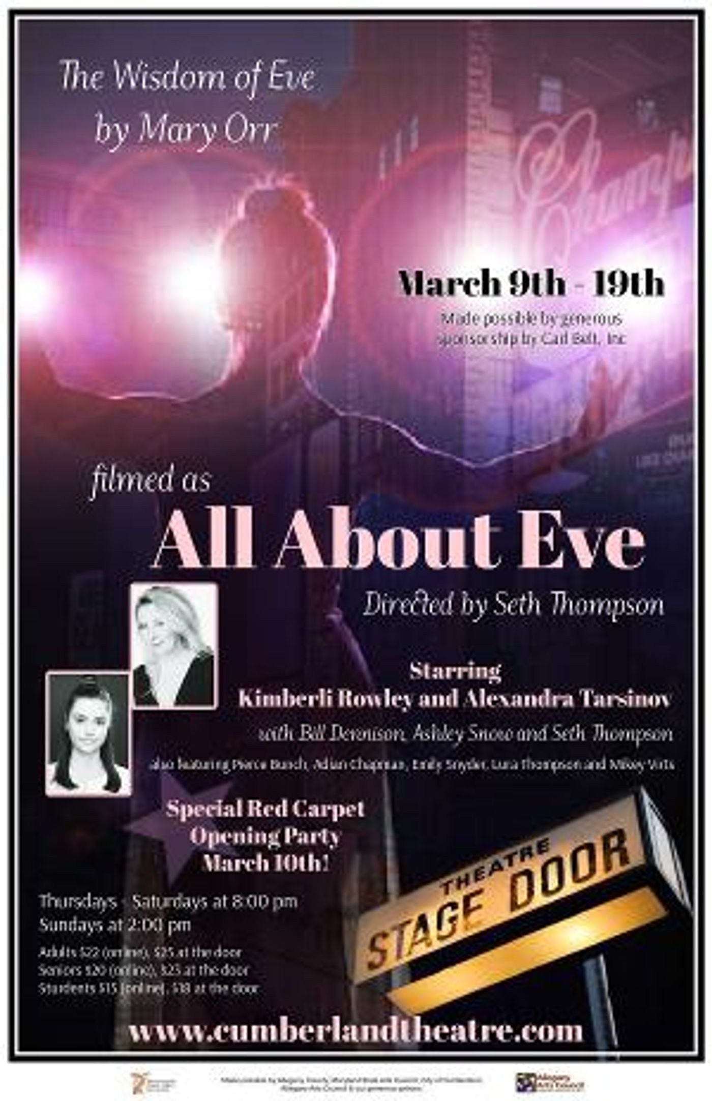 Cumberland Theatre's 35th Season Continues With Hollywood Classic THE WISDOM OF EVE  Image
