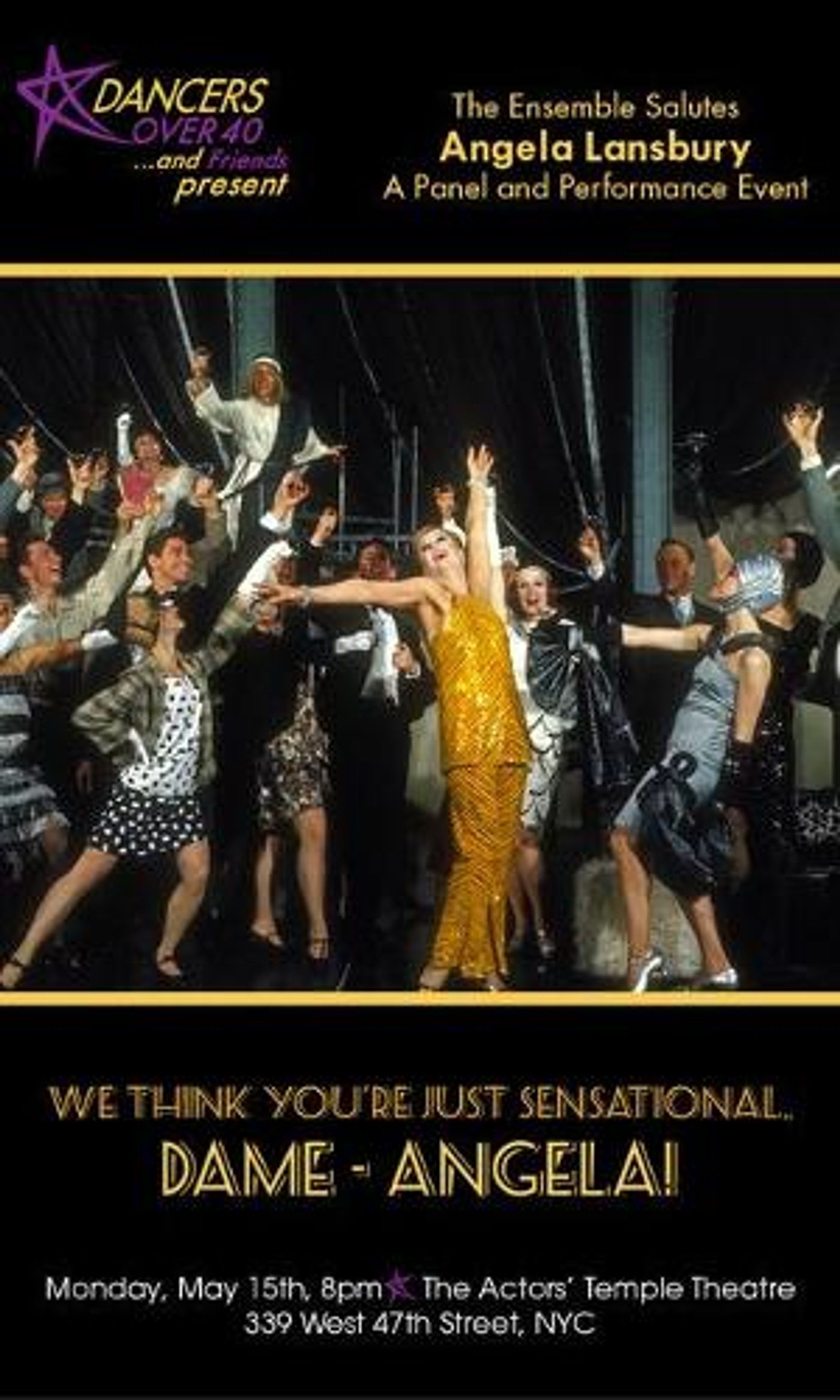 WE THINK YOU'RE JUST SENSATIONAL, DAME - ANGELA! to be Presented at the Actors' Temple Theatre  Image