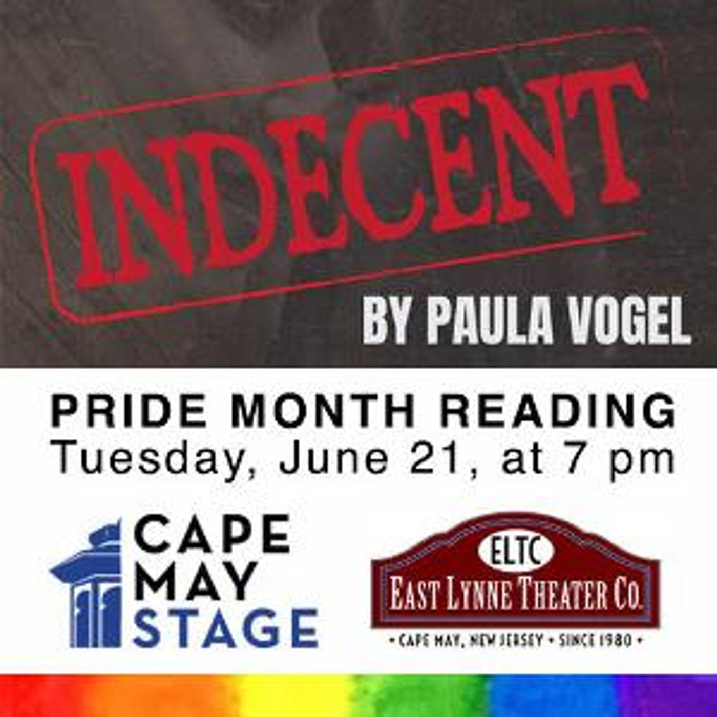 Cape May Stage And East Lynne Theater Will Co-Host Staged Reading Of INDECENT, June 21  Image