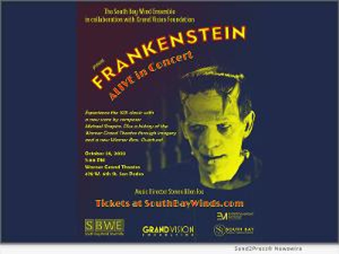 South Bay Music Association Presents FRANKENSTEIN: ALIVE IN CONCERT In Collaboration With Grand Vision Foundation  Image
