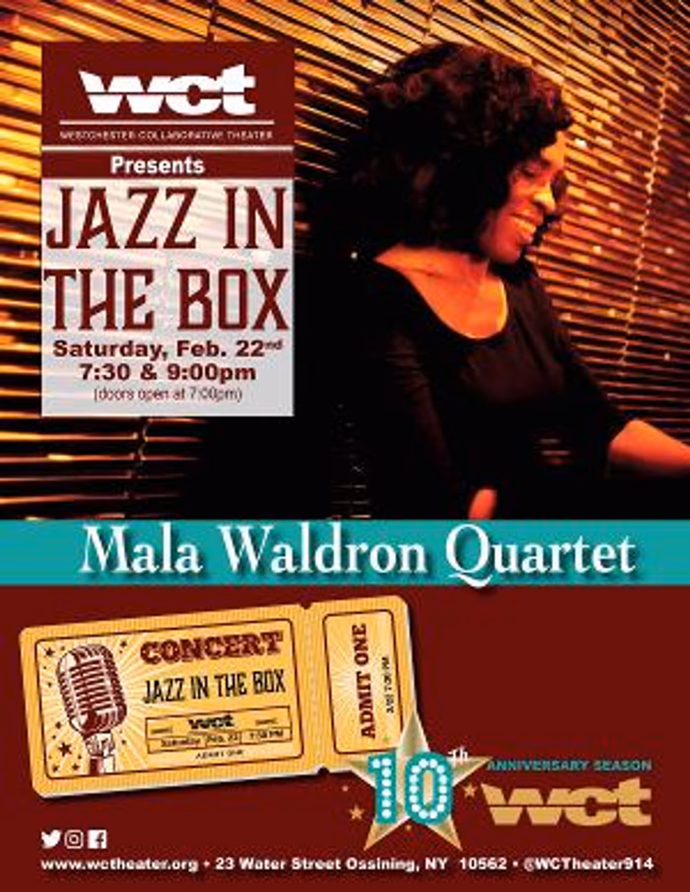 WCT Presents Mala Waldron In The JAZZ IN THE BOD Series  Image