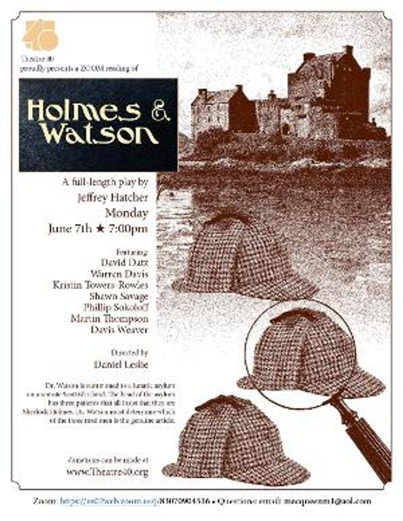 HOLMES & WATSON Will Be Performed By Theatre 40 on June 7  Image