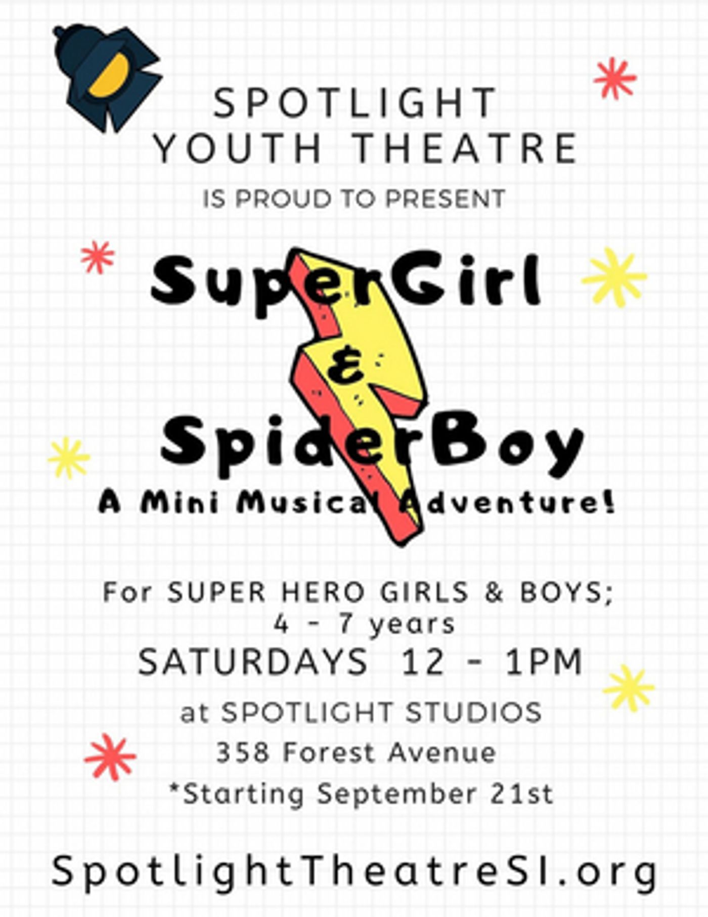 Spotlight Youth Theatre Company Seeks Cast for SUPERGIRL & SPIDERBOY  Image