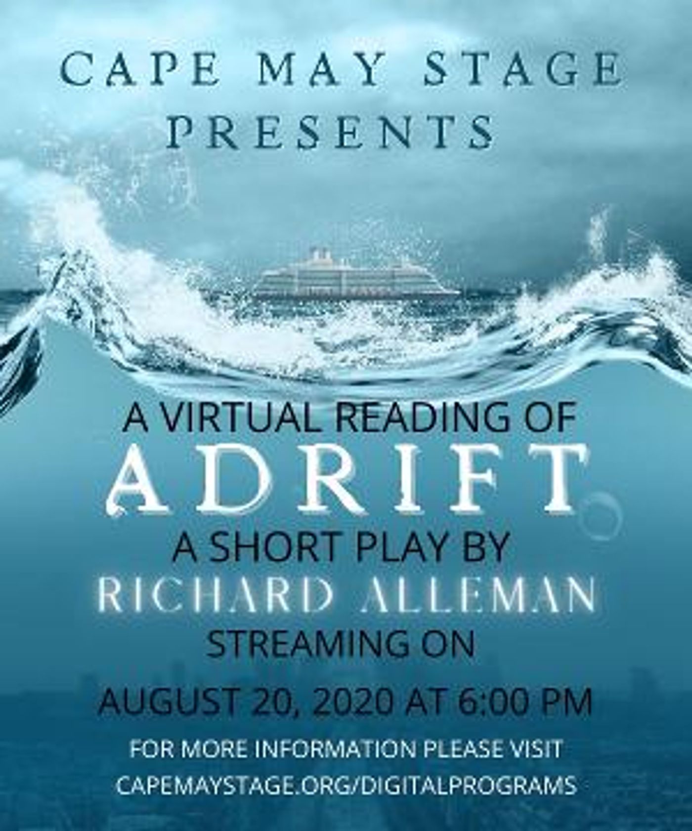Cape May Stage Presents A Virtual Reading Of ADRIFT  Image