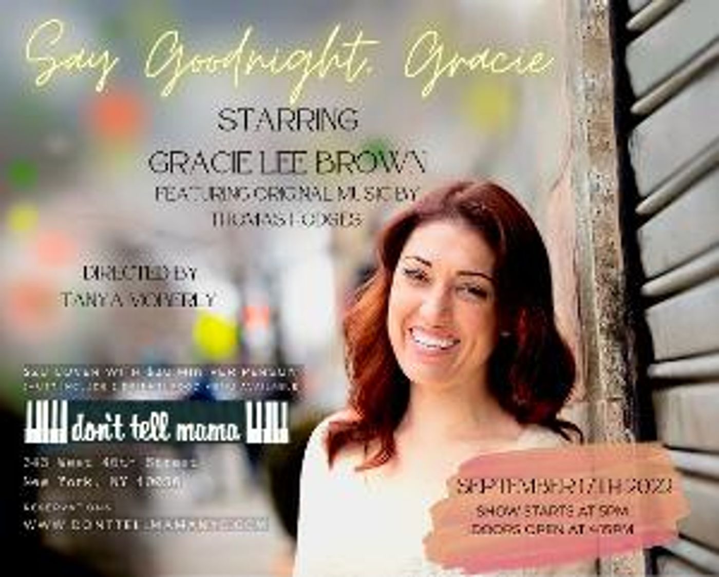 Gracie Lee Brown and Thomas Hodges Bring Ten Years of Performing Together to Don't Tell Mama NYC With SAY GOODNIGHT, GRACIE  Image