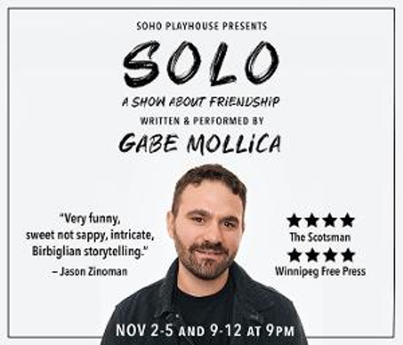 Comedian Gabe Mollica's SOLO to Make Off-Broadway Debut at Soho Playhouse in November  Image