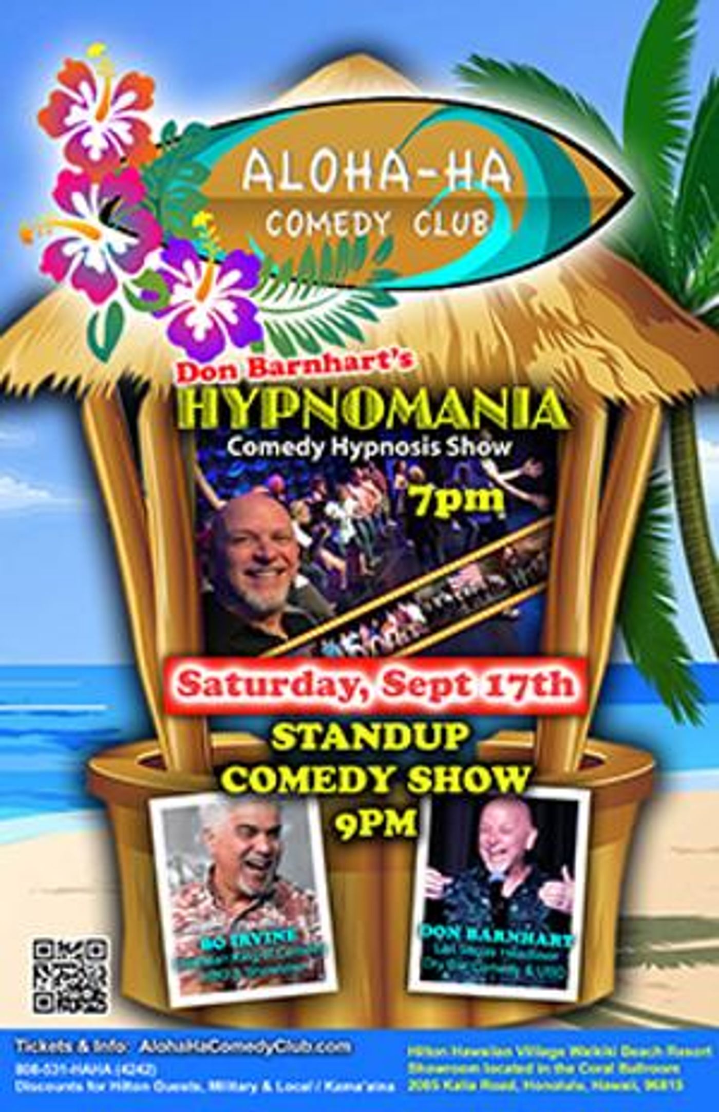 Comedians Don Barnhart And Bo Irvine to Perform at Aloha Ha Comedy Club in September  Image