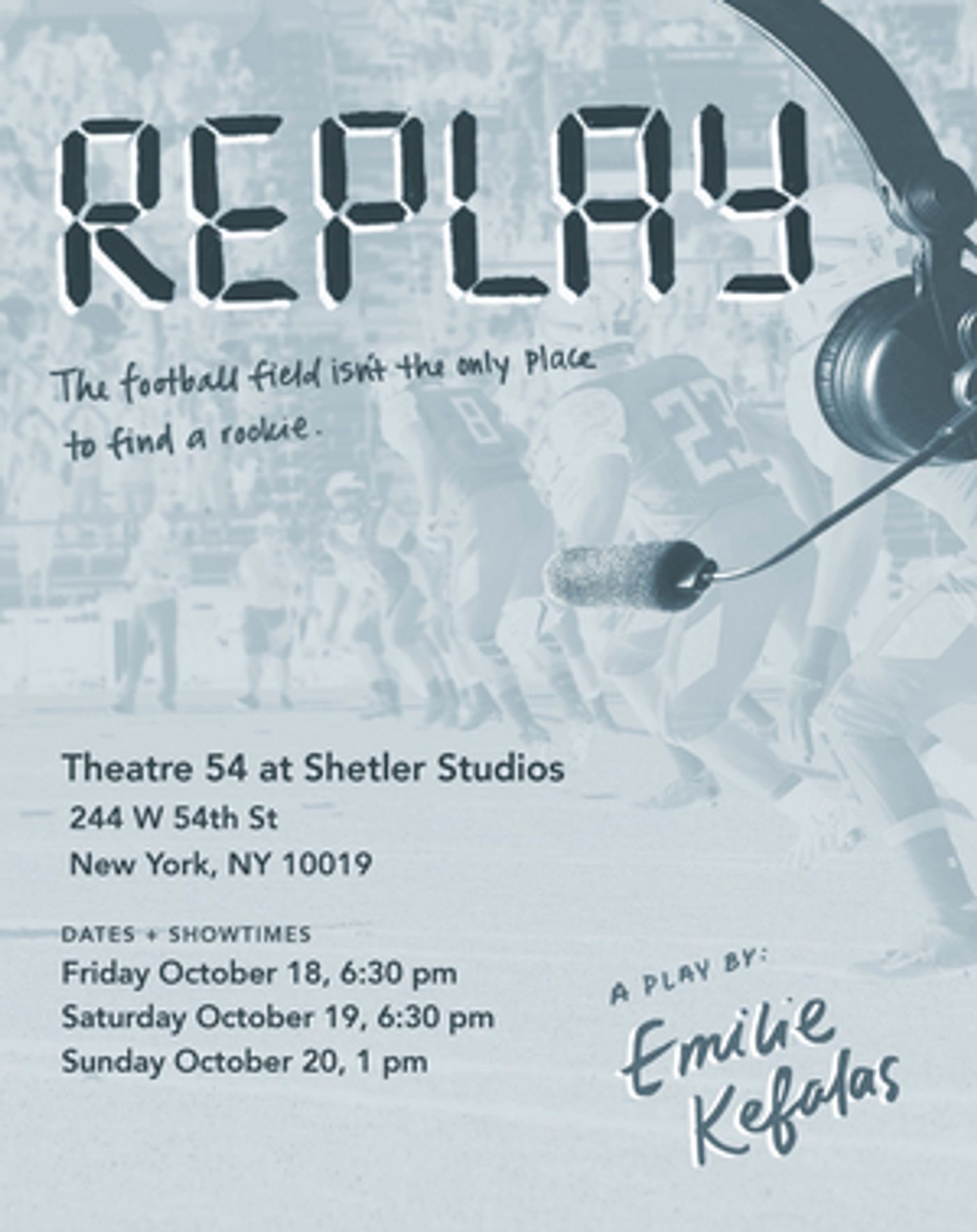 Manhattan Repertory Theater Company Presents The World Premiere Of Emilie Kefalas's REPLAY  Image