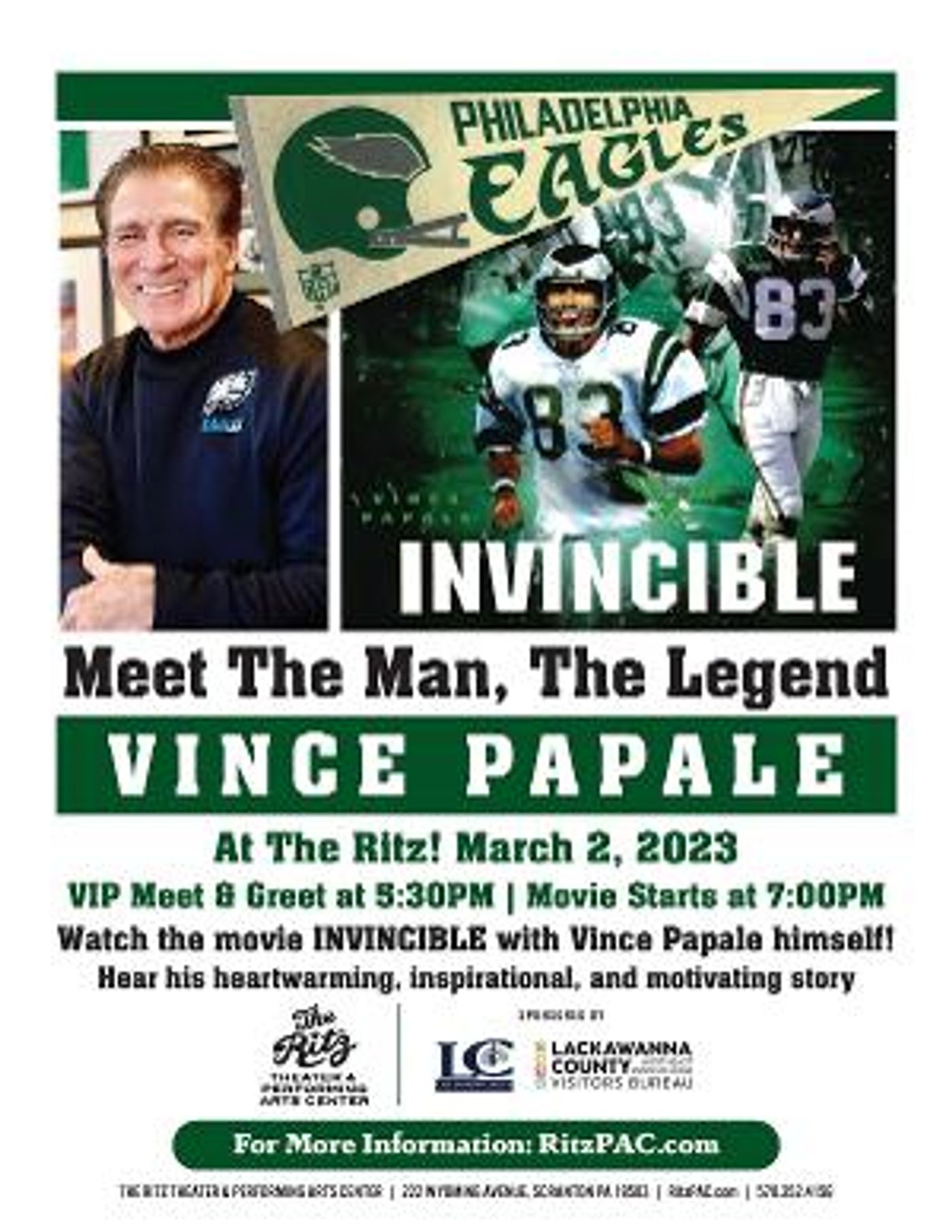 THE LEGEND VINCE PAPALE AT THE RITZ Announced At Ritz Theater & Performing Arts Center, March 2  Image