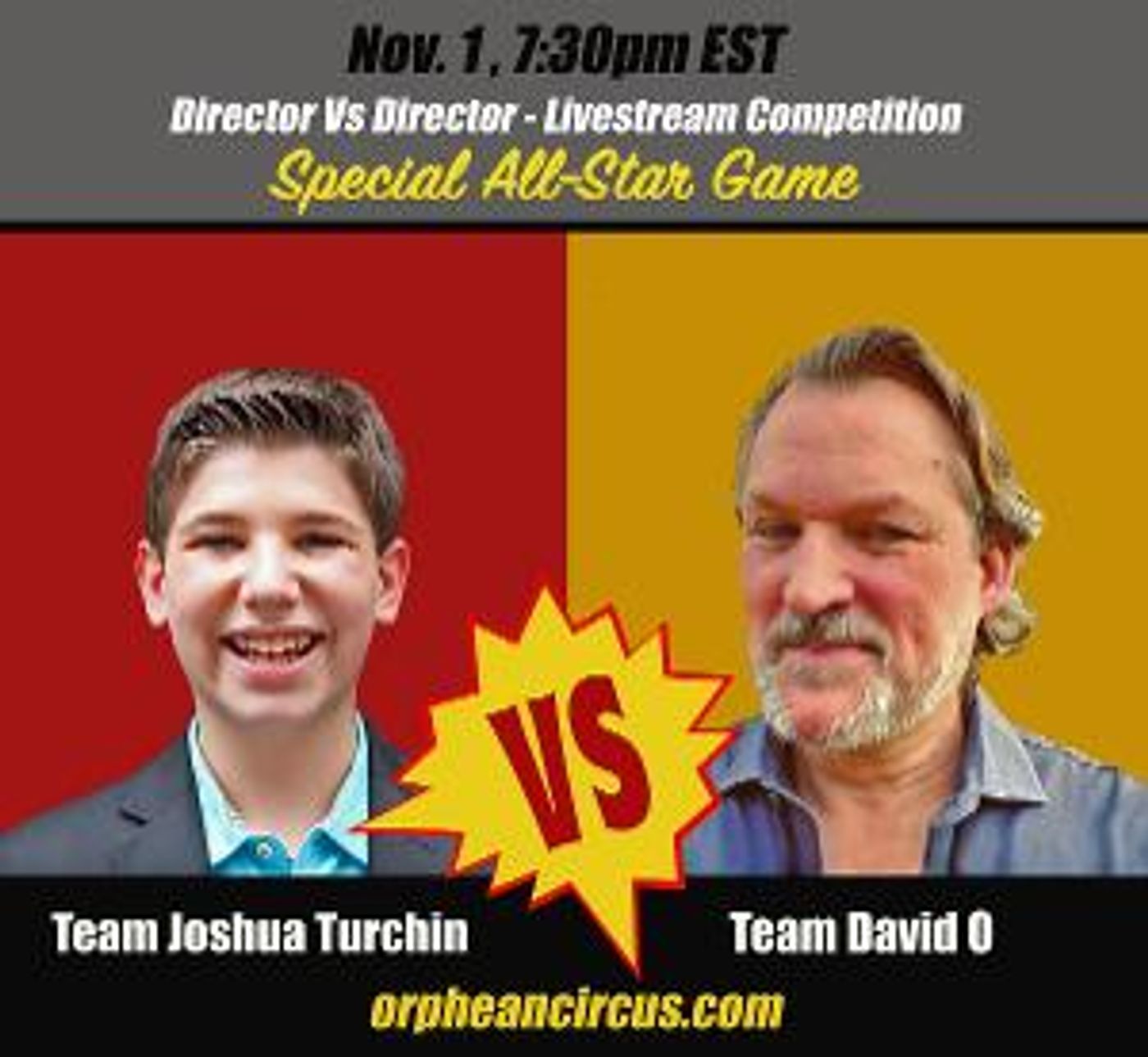 Orphean Circus Presents DIRECTOR VS DIRECTOR: A New, Livestreaming, Interactive Game Show  Image
