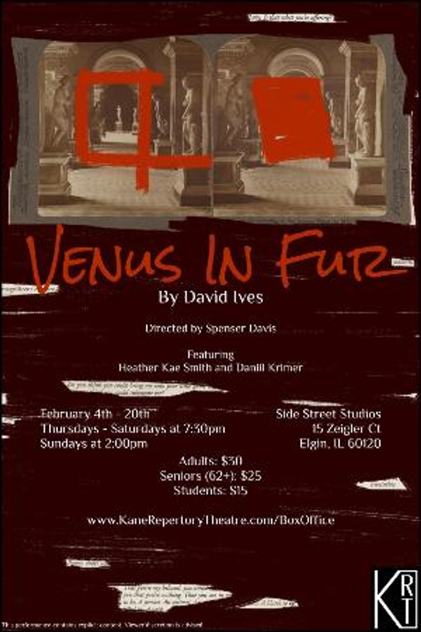 Kane Repertory Theatre Presents VENUS IN FUR  Image