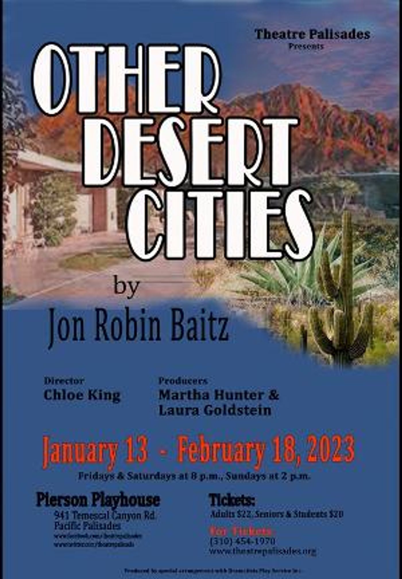 OTHER DESERT CITIES Opens January 13 At Theatre Palisades  Image