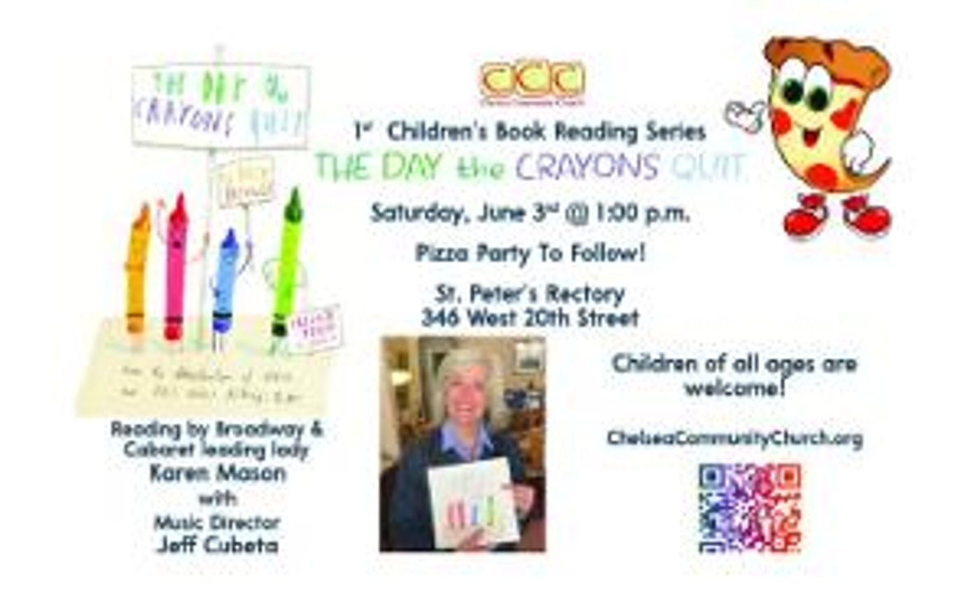 Chelsea Community Church Launches Children's Book Reading Group Series, With Karen Mason, June 3  Image