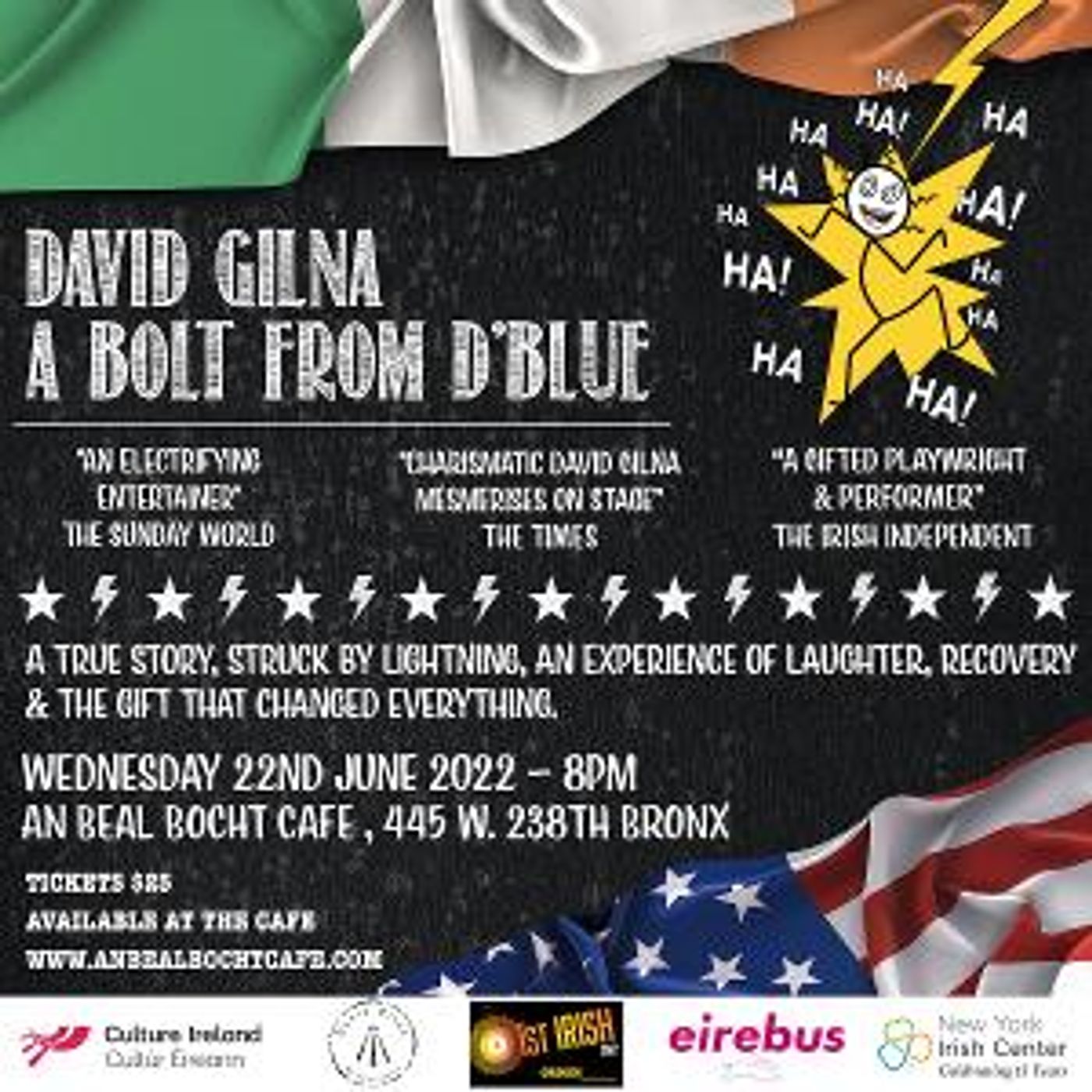 David Gilna to Present A BOLT FROM D'BLUE at An Beal Bocht Cafe  Image
