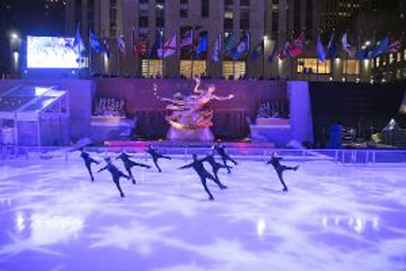 Ice Theatre Of New York Performs At 85th Birthday Celebration For Philip Glass At The Rink At Rockefeller  Image