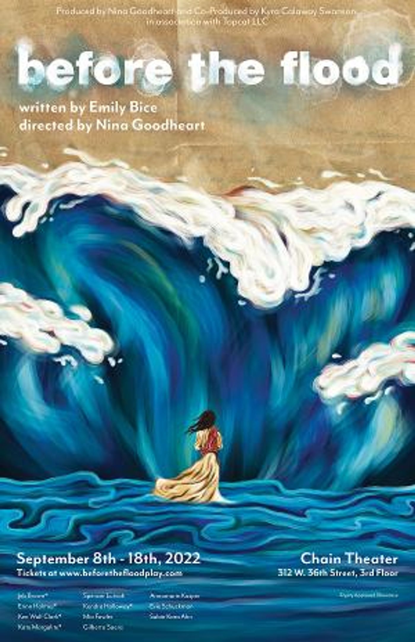 Emily Bice's BEFORE THE FLOOD To Debut At The Chain Theatre in September  Image