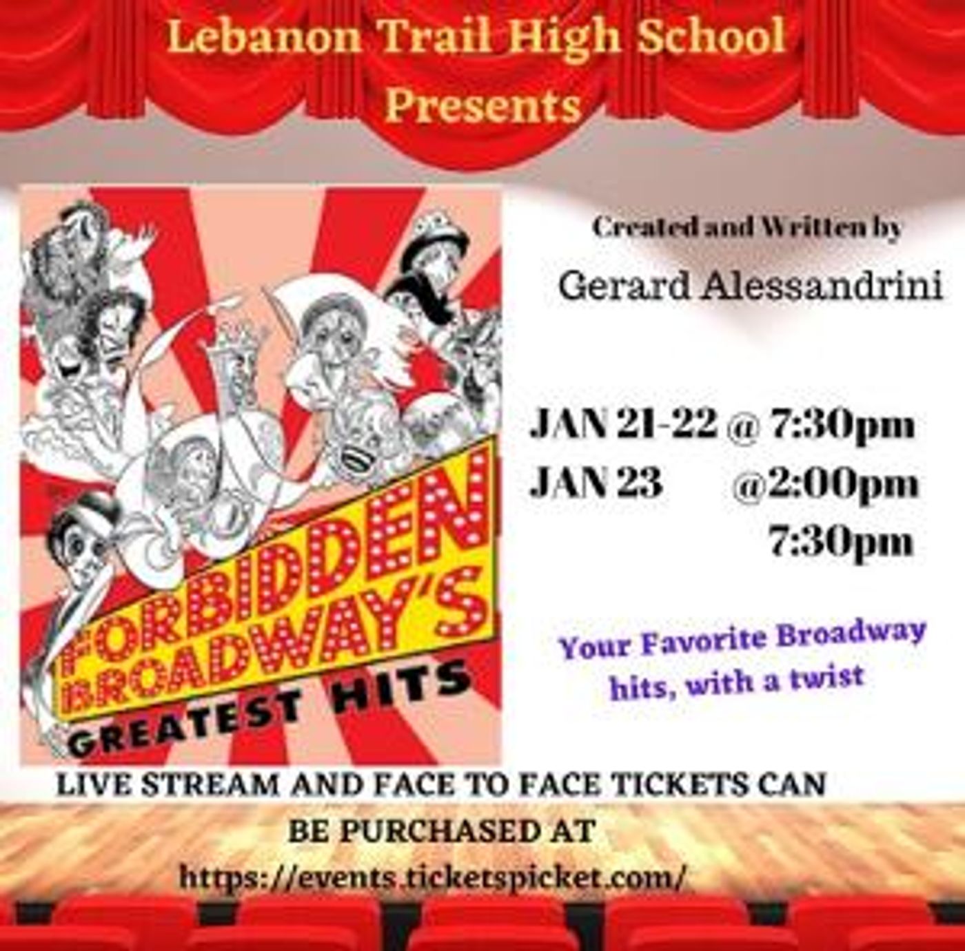 Lebanon Trail High School Presents FORBIDDEN BROADWAY  Image