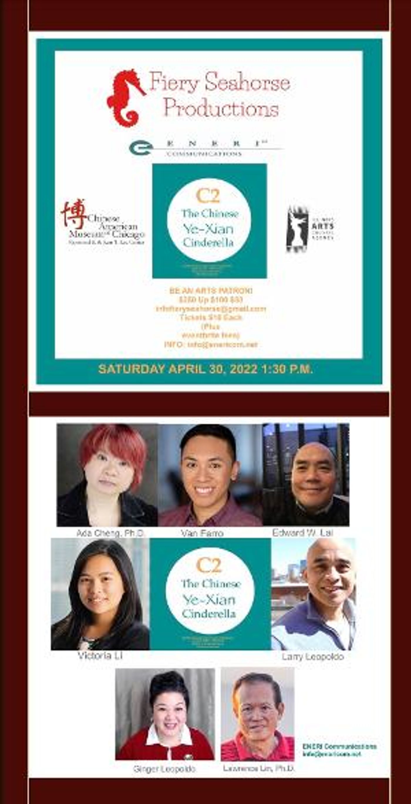 Fiery Seahorse Productions to Present YE-XIAN: THE CHINESE CINDERELLA” (“C2”)  Image