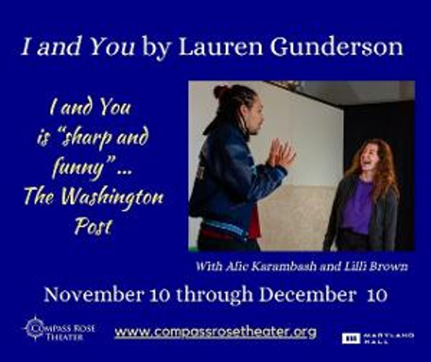 I AND YOU By Lauren Gunderson to be Presented at Compass Rose Theater  Image