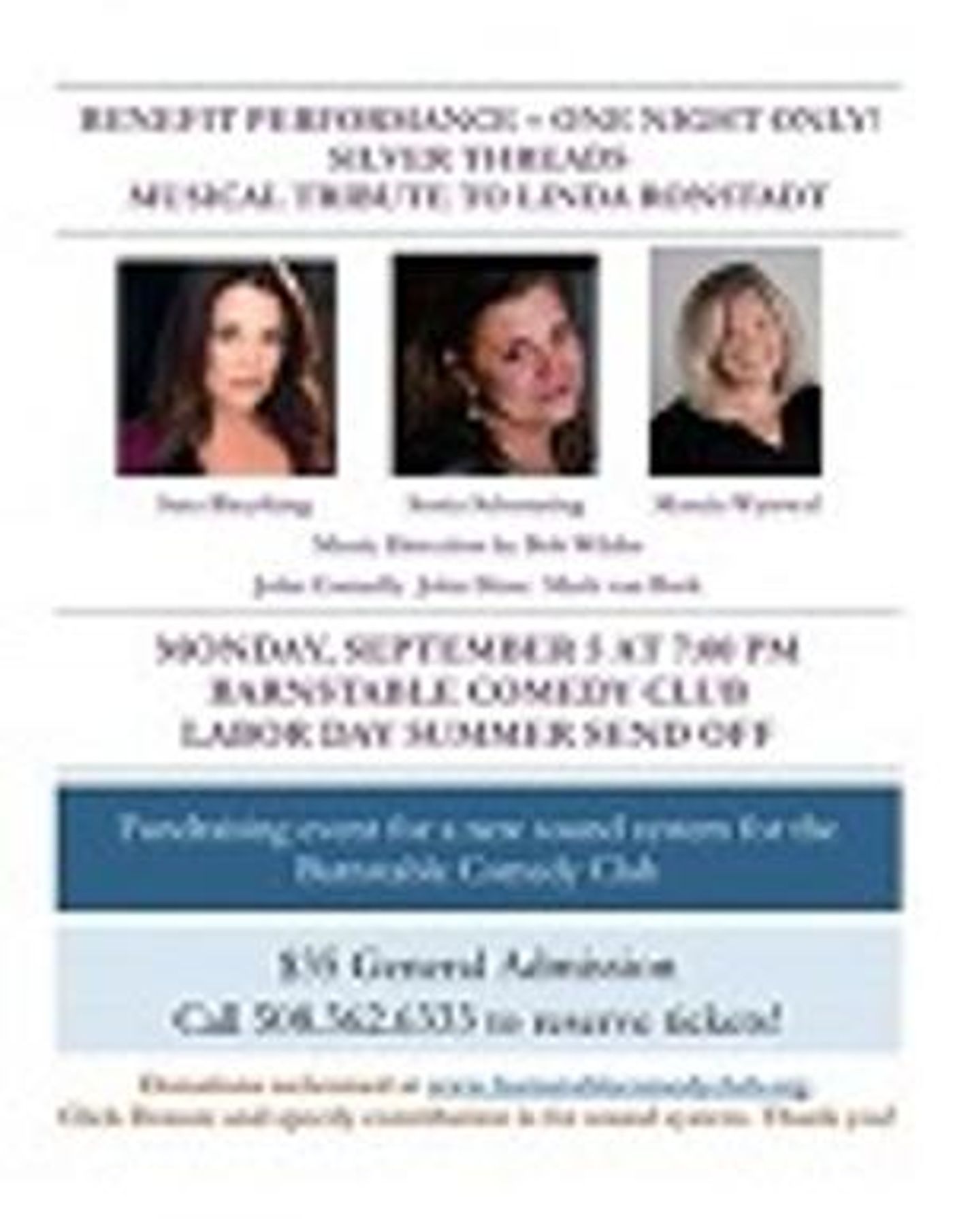 SILVER THREADS, A Tribute To Linda Ronstadt Comes to Barnstable Comedy Club  Image