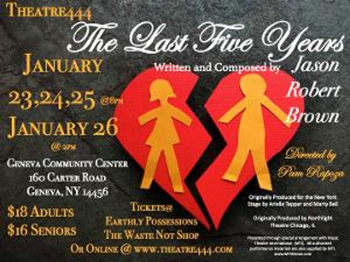 THE LAST FIVE YEARS; One Love, Two Stories at Theatre444  Image