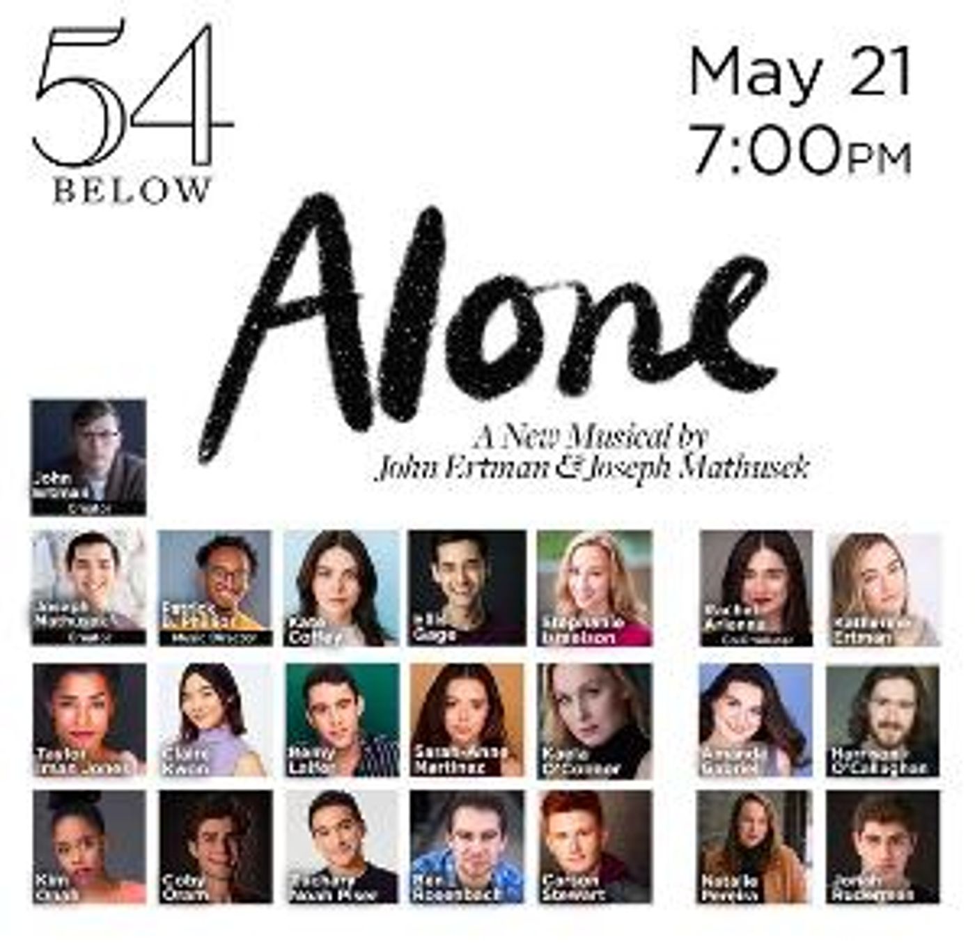 Full Cast Announced For ALONE- A NEW MUSICAL At 54 Below  Image
