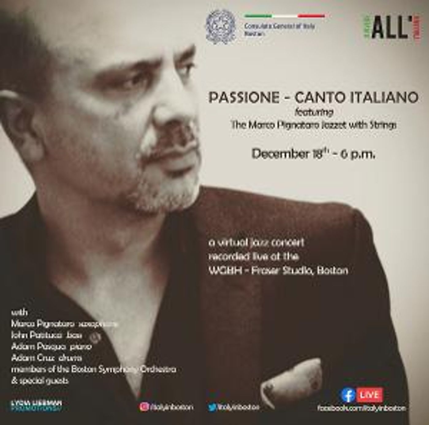 The Italian Consulate In Boston Presents Virtual Show With Marco Pignataro  Image