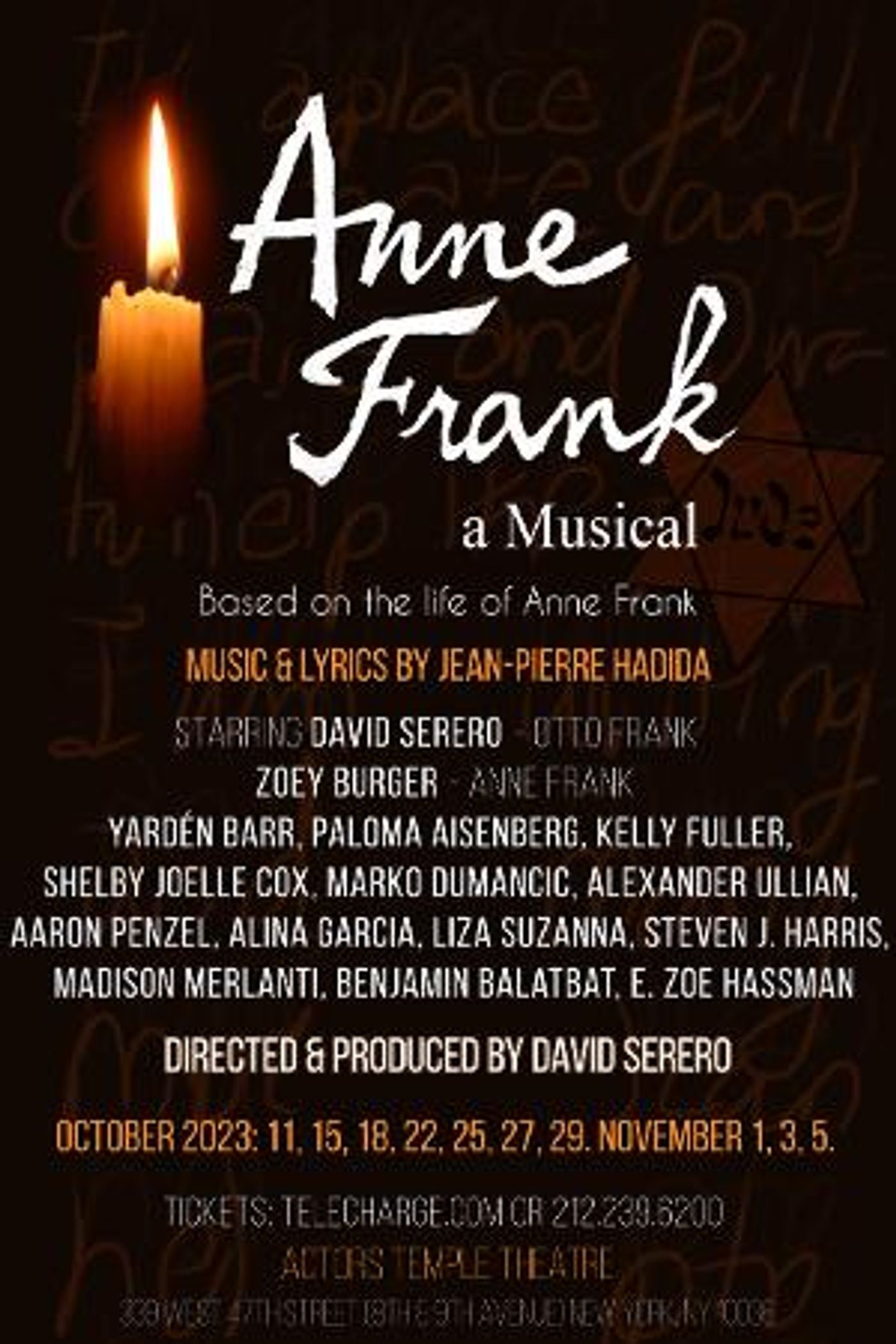 Cast Set For ANNE FRANK, A MUSICAL Off-Broadway  Image