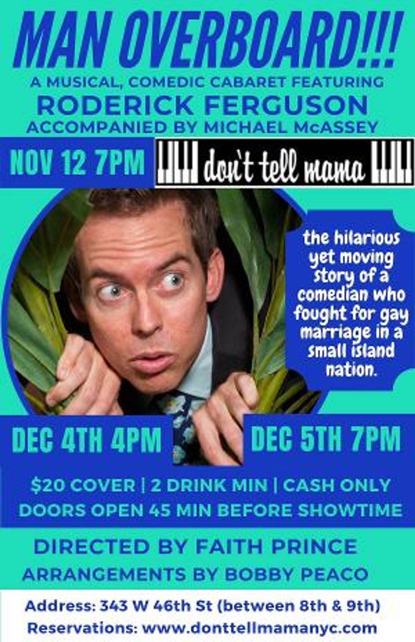 Roderick Ferguson to Present MAN OVERBOARD!!! at Don't Tell Mama  Image