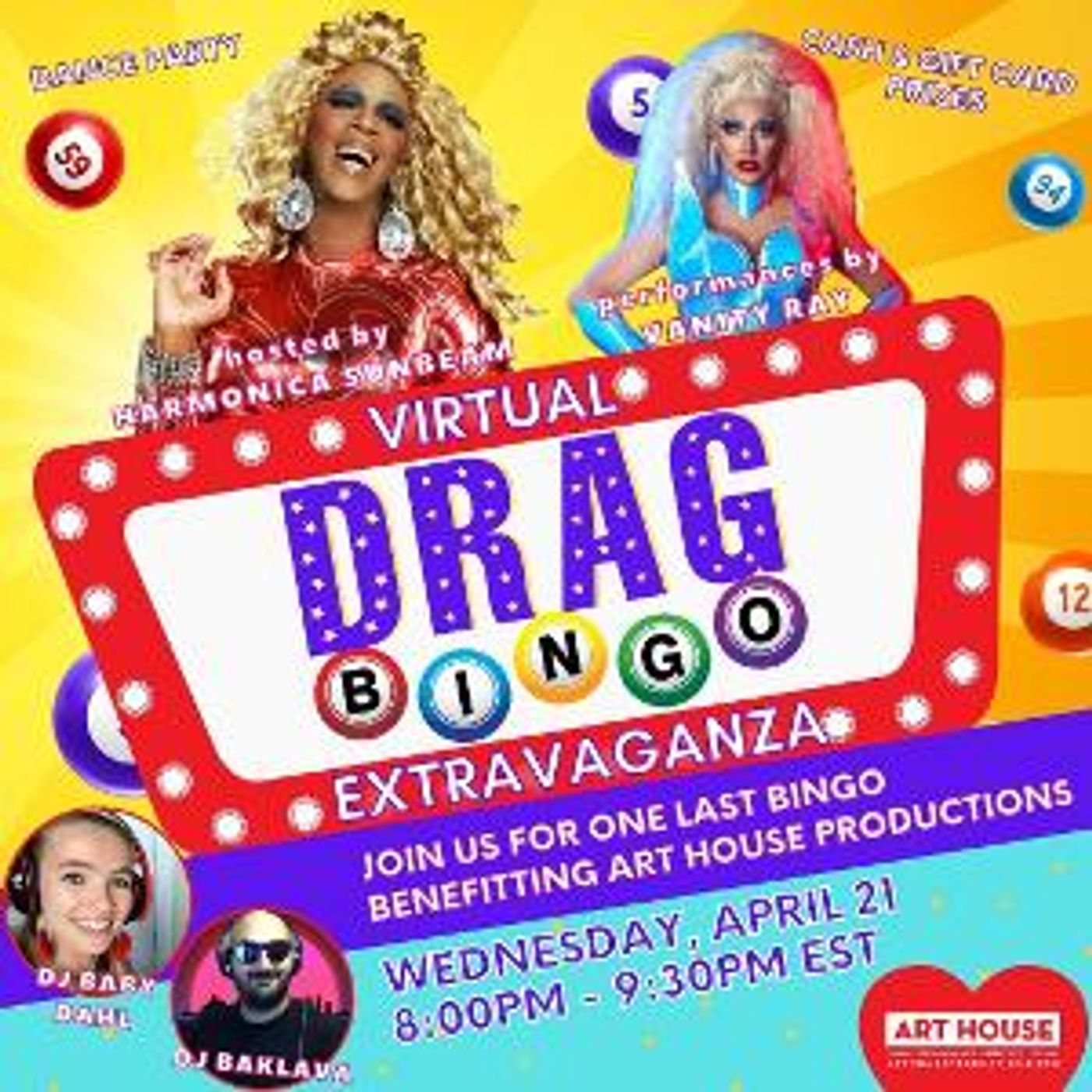 Art House Announces Virtual Drag Bingo Extravaganza Fundraiser  Image