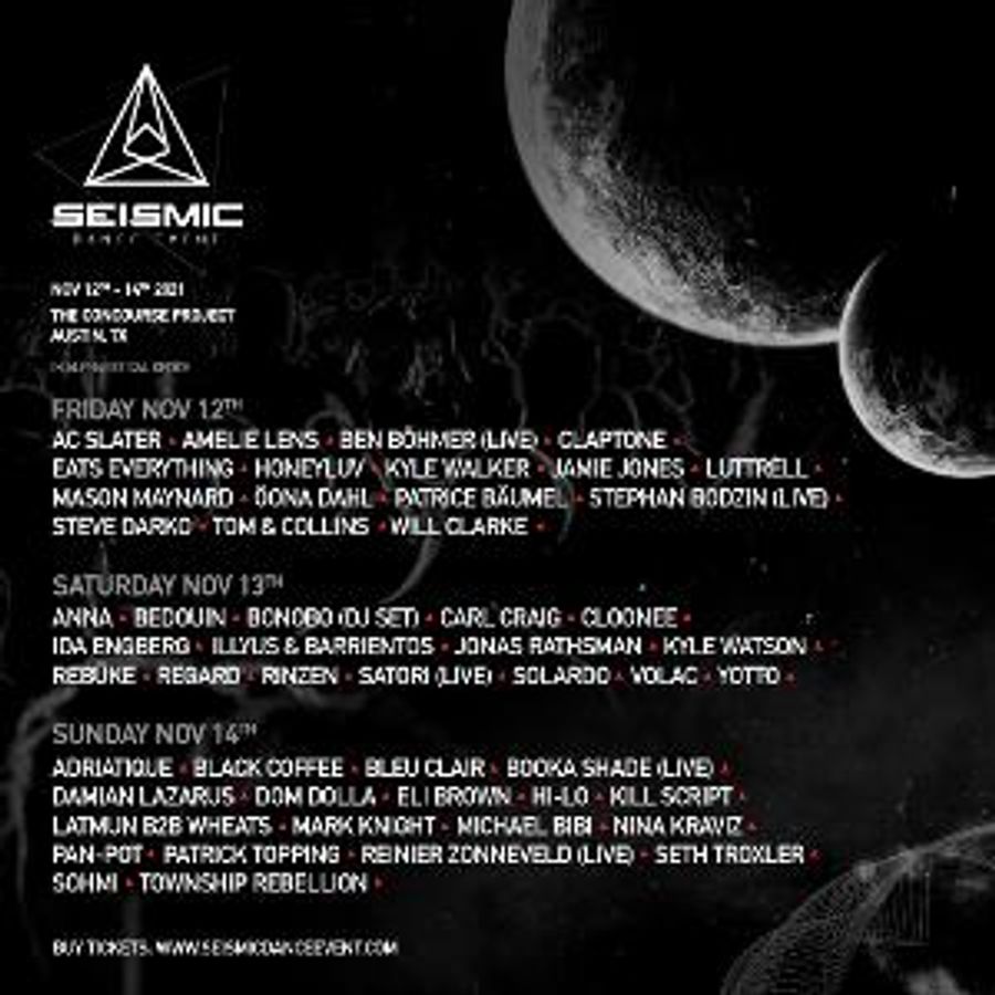 Seismic Dance Event In Austin Announces Final Lineup, Shares Daily Artist Schedule & Releases Single Day Tickets Image
