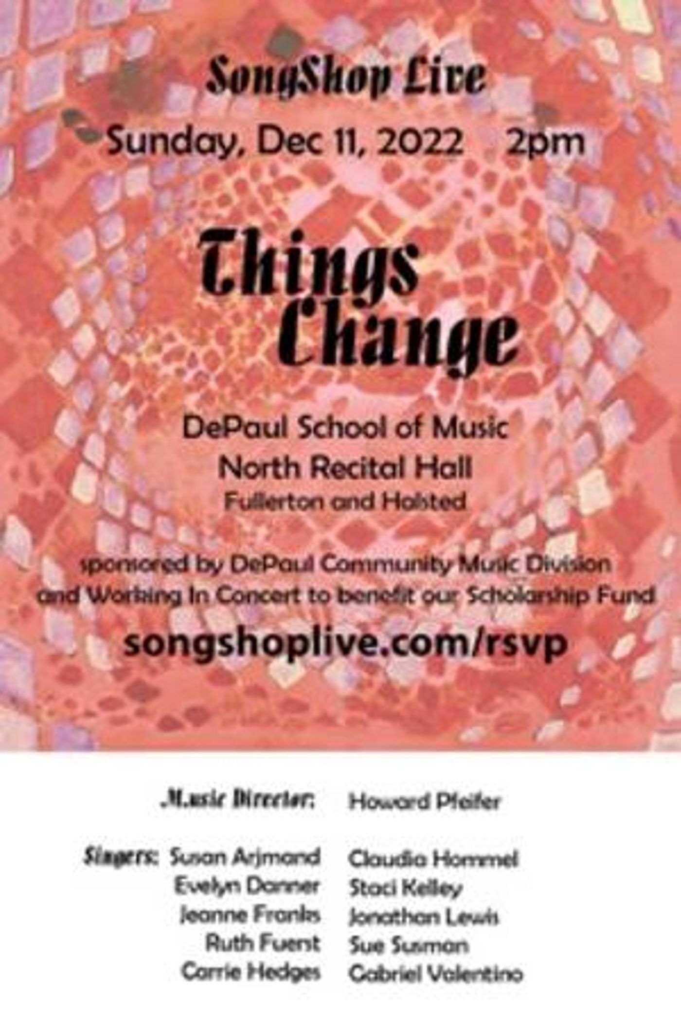 SongShop Live Presents THINGS CHANGE, December 11  Image