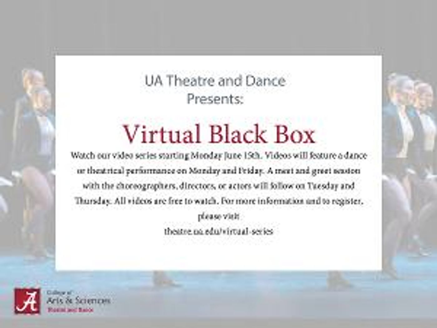 UA Theatre and Dance Hosts Virtual Black Box  Image