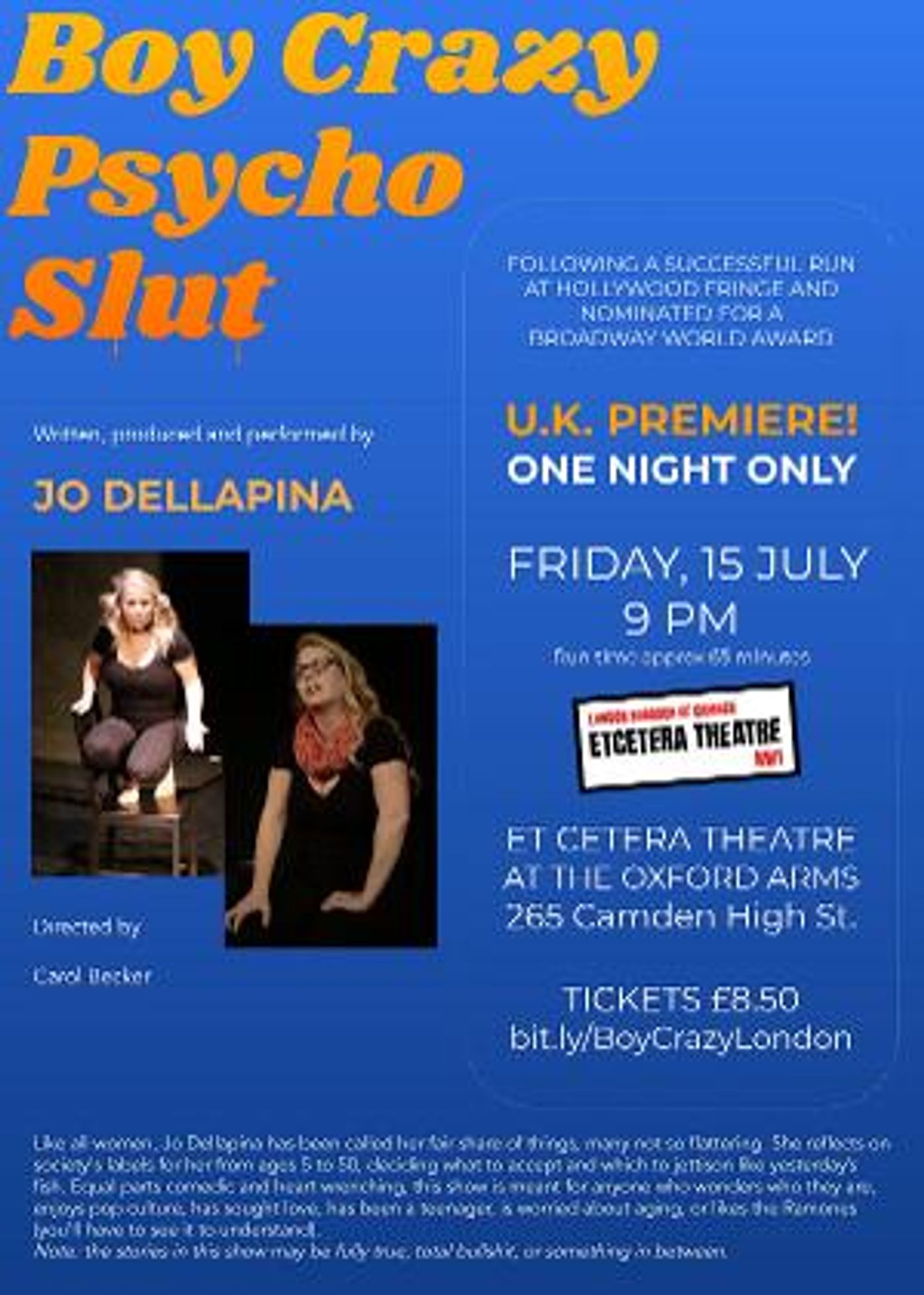 BOY CRAZY PSYCHO SLUT Comes To London This Month  Image