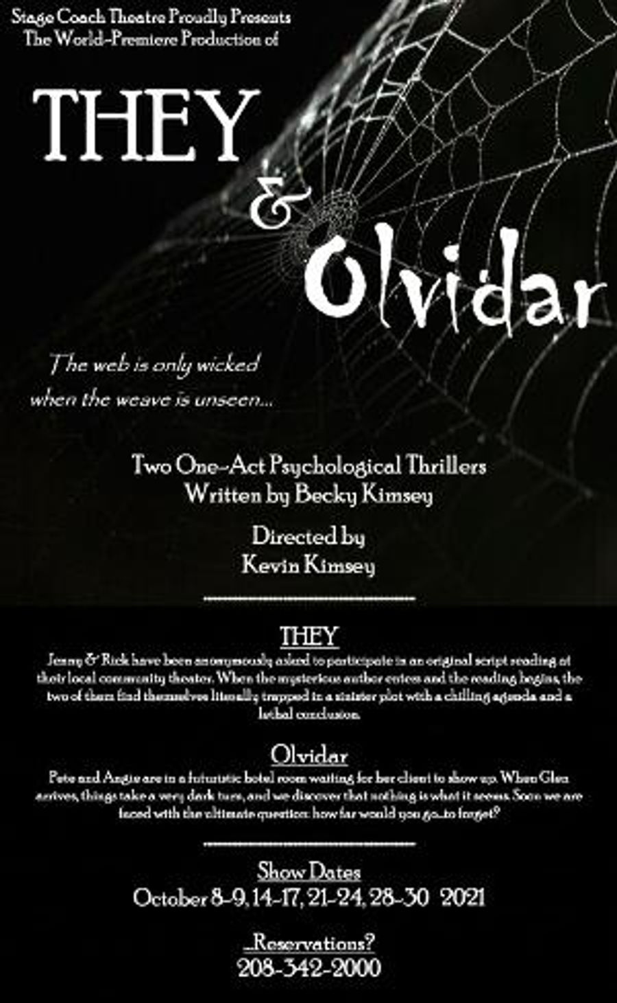 Stage Coach Theatre Presents The World Premiere Of THEY And Olvidar Image