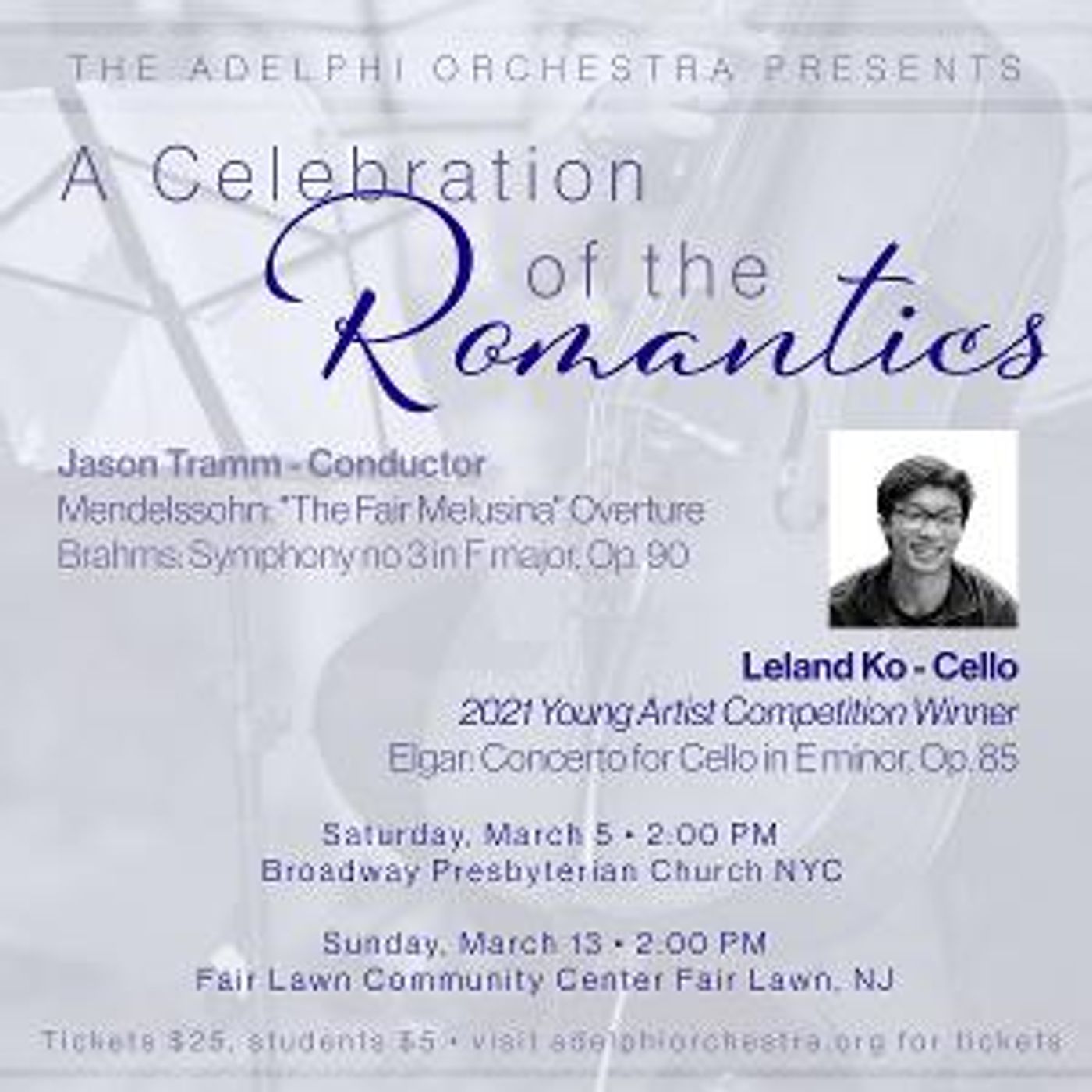 The Adelphi Orchestra to Present CELEBRATION OF THE ROMANTICS  Image