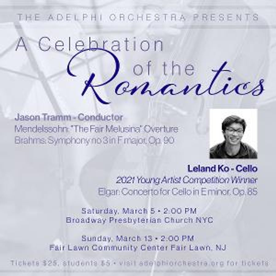 The Adelphi Orchestra to Present CELEBRATION OF THE ROMANTICS Image