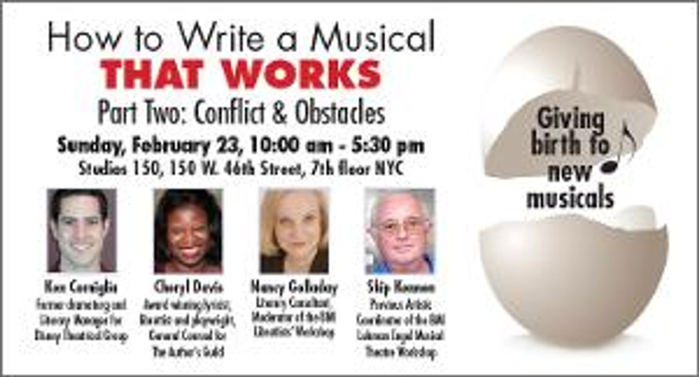 Theater Resources Unlimited Will Present Workshop 'How To Write A Musical That Works Part Two: Conflicts & Obstacles'  Image