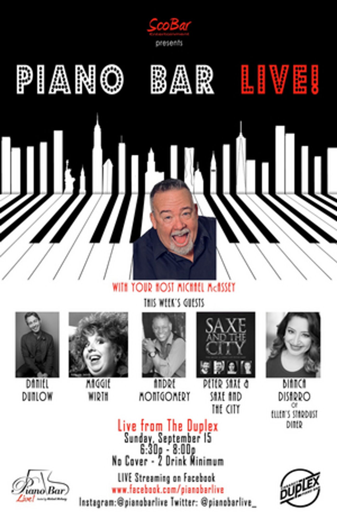 PIANO BAR LIVE! Interactive Streaming Piano Bar Experience Comes To The Duplex With Host Michael McAssey  Image