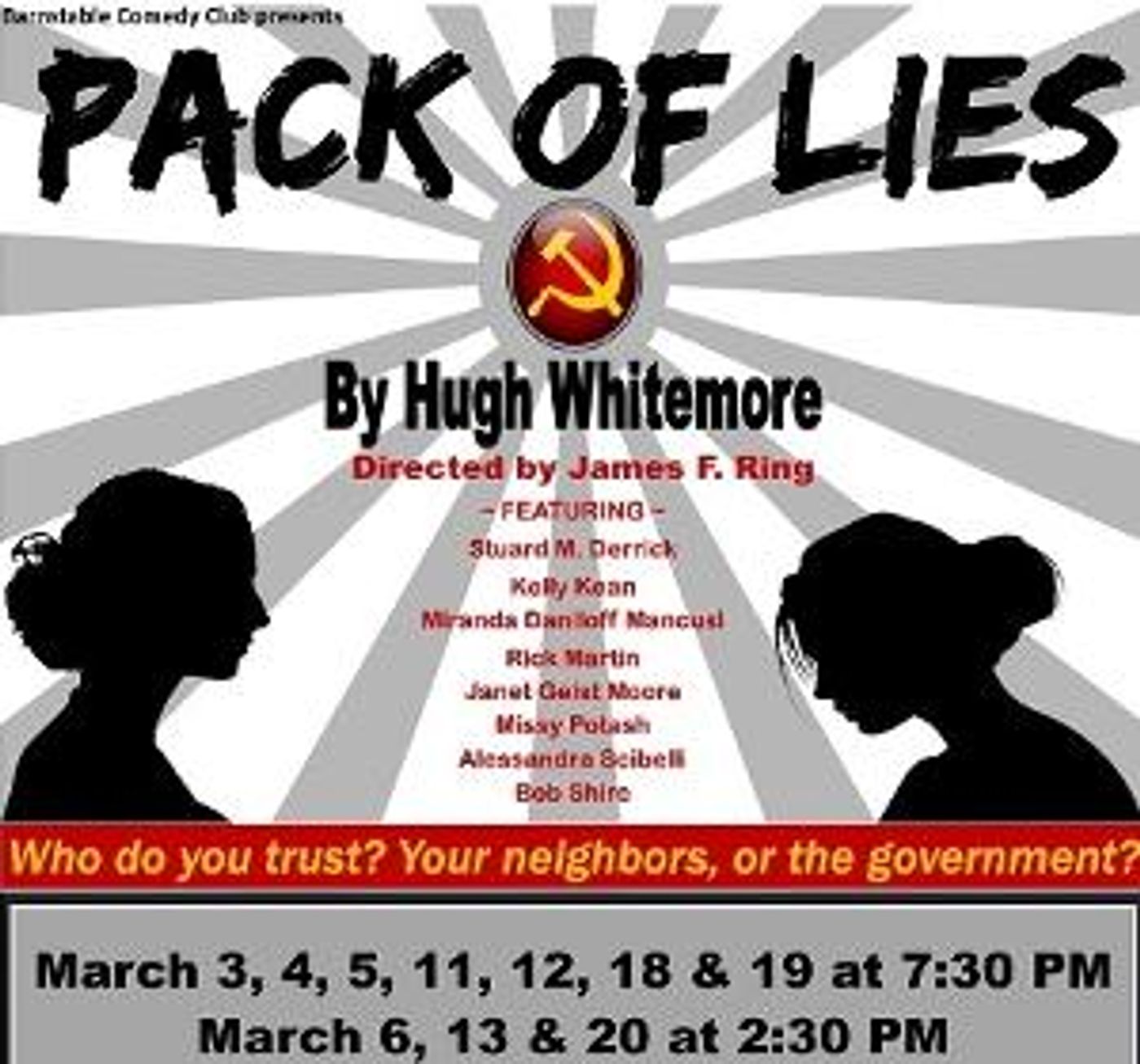 Hugh Whitemore's PACK OF LIES to Open at Barnstable Comedy Club  Image
