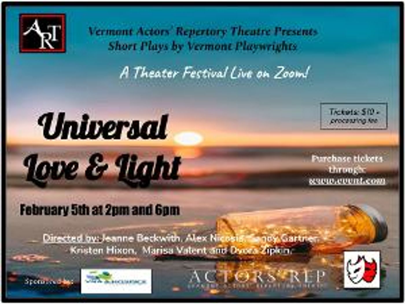 Vermont Actors' Repertory Theatre to Present Short Play Festival: UNIVERSAL LOVE & LIGHT  Image