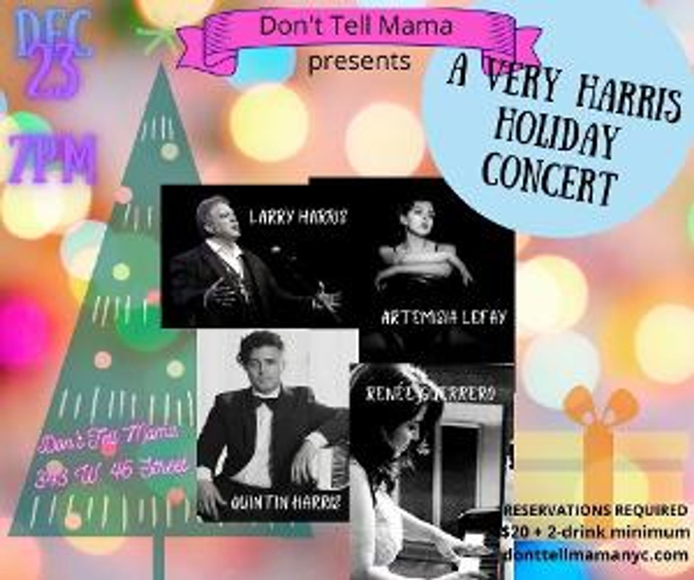 A VERY HARRIS HOLIDAY CONCERT is Coming to Don't Tell Mama  Image