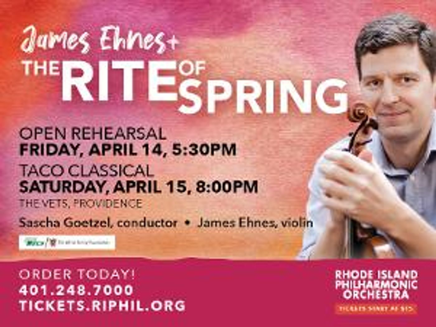 The Rhode Island Philharmonic to Present THE RITE OF SPRING Featuring Violinist James Ehnes  Image