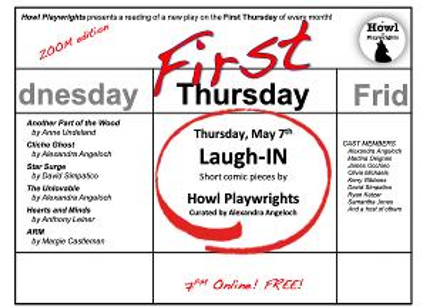 Howl Playwrights Continues 'First Thursdays' Series Virtually With Laugh-IN!  Image