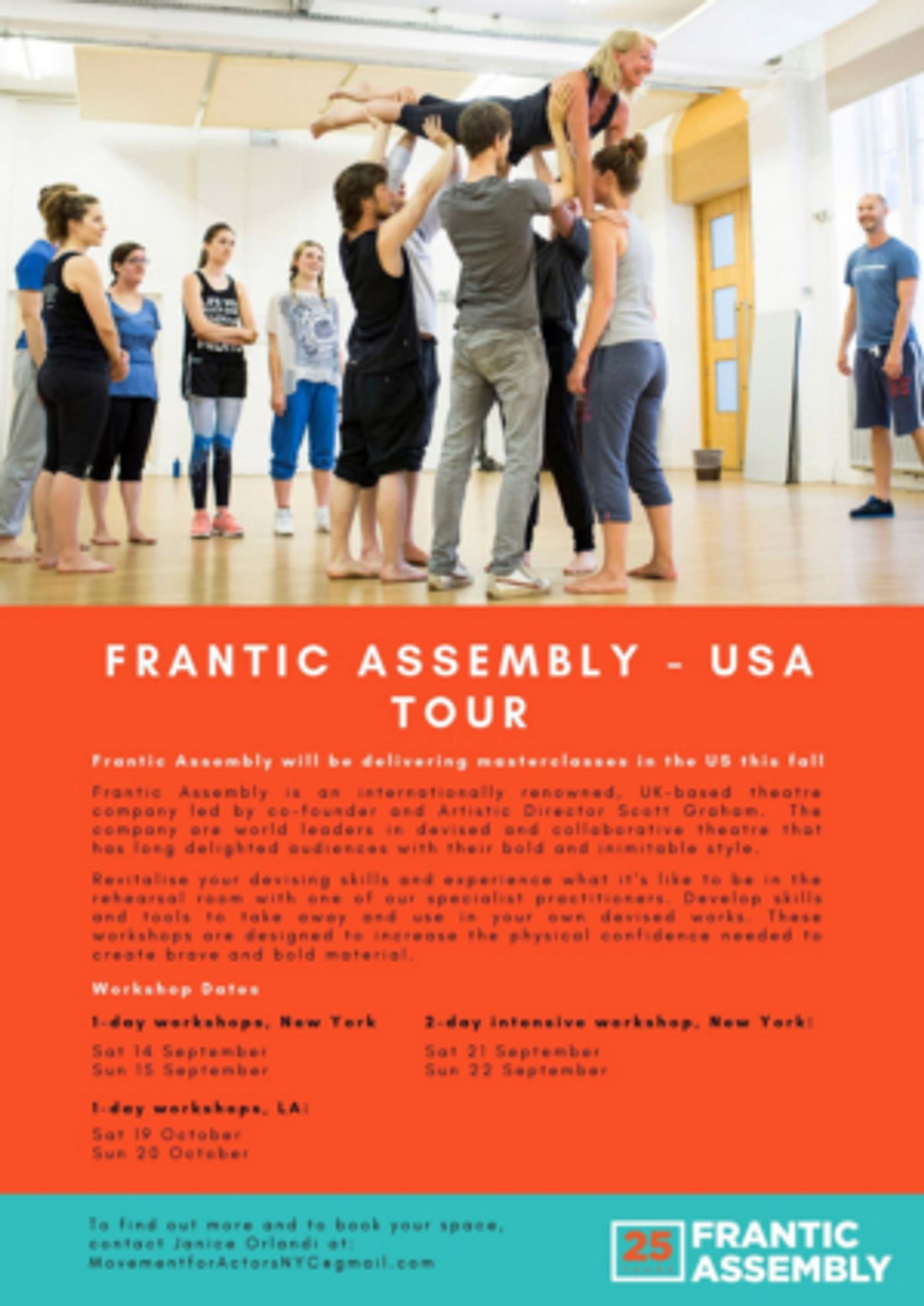 Frantic Assembly Masterclass Workshop Tour Coming To NYC & Los Angeles  Image
