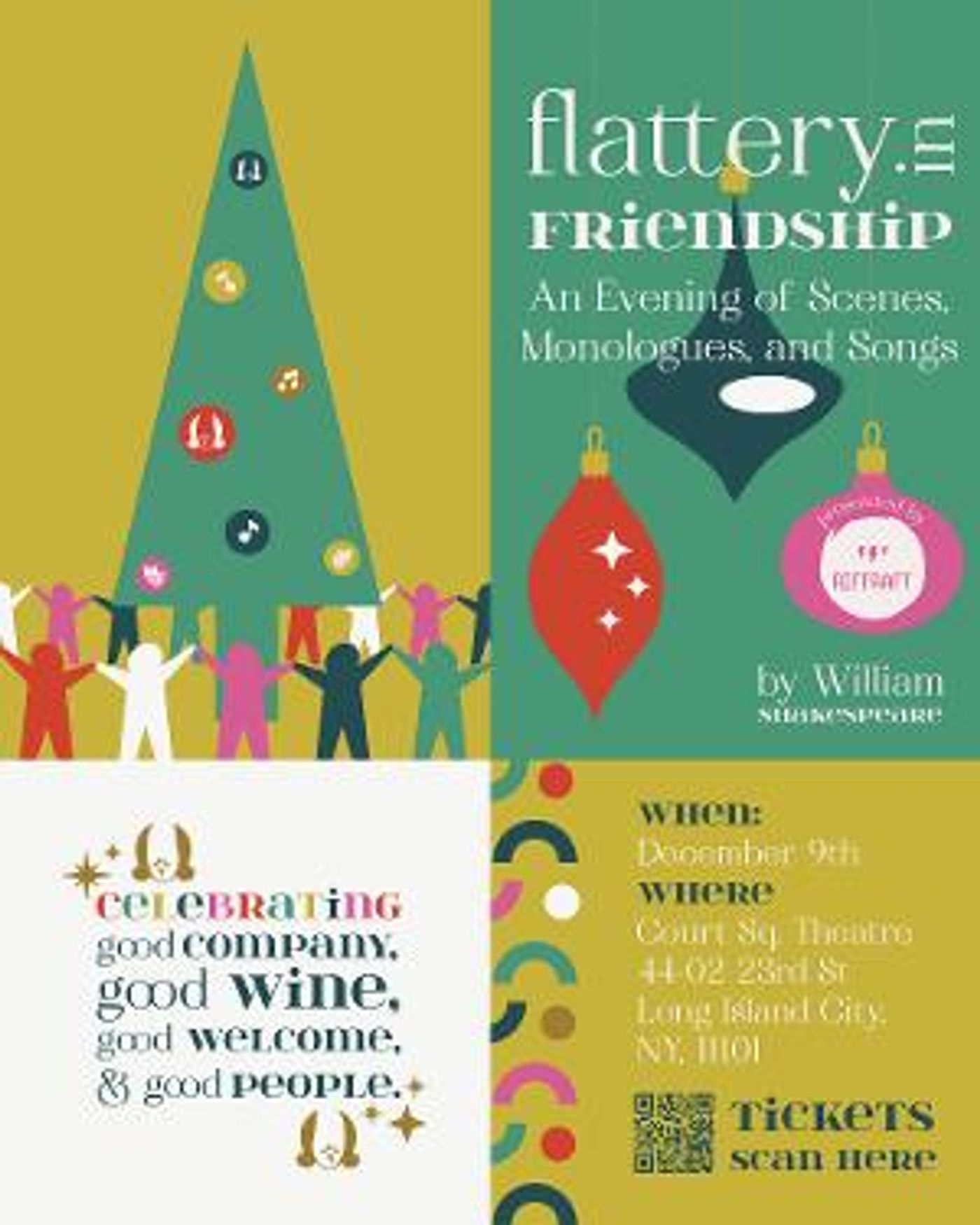 RiffRaff NYC to Present FLATTERY IN FRIENDSHIP: An Evening Of Scenes, Monologues, And Songs At The Court Square Theatre In Long Island City  Image