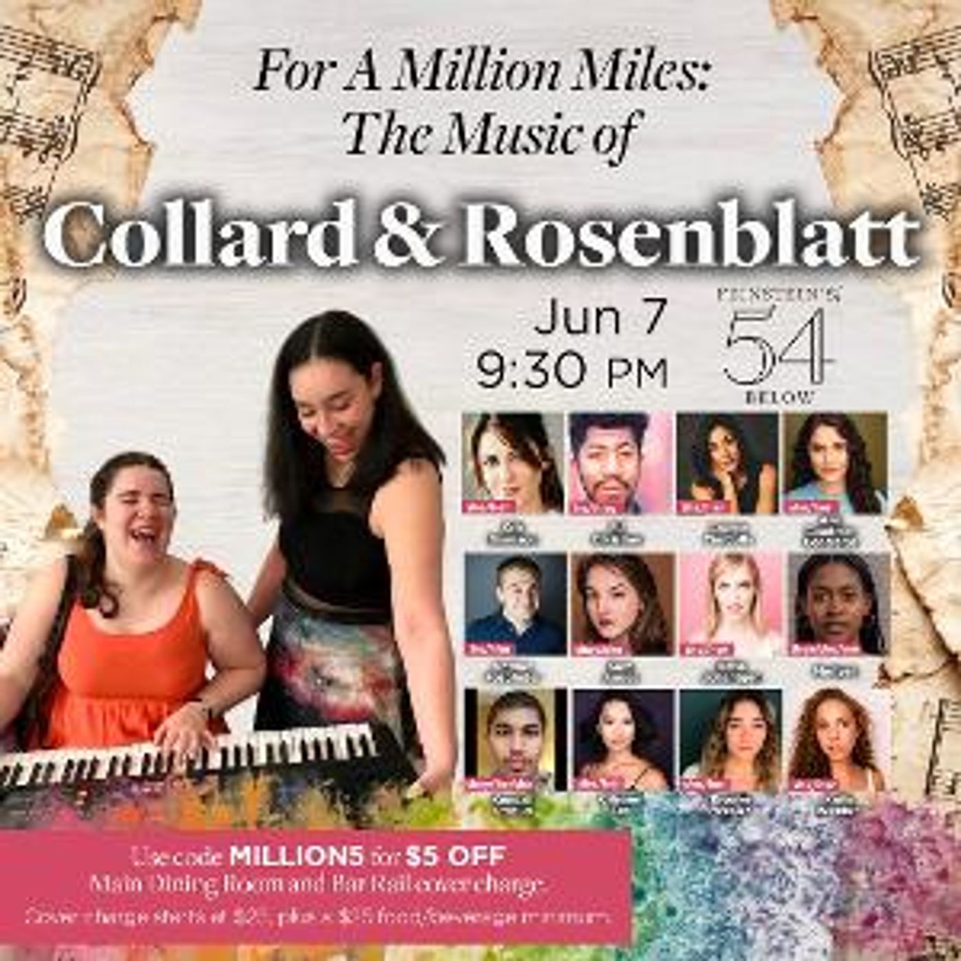 FOR A MILLION MILES: THE MUSIC OF COLLARD & ROSENBLATT Announced At Feinstein's/54 Below  Image