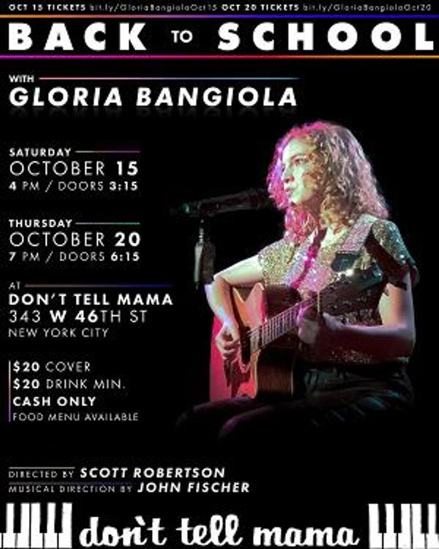 Gloria Bangiola to Bring BACK TO SCHOOL to Don't Tell Mama This Month  Image