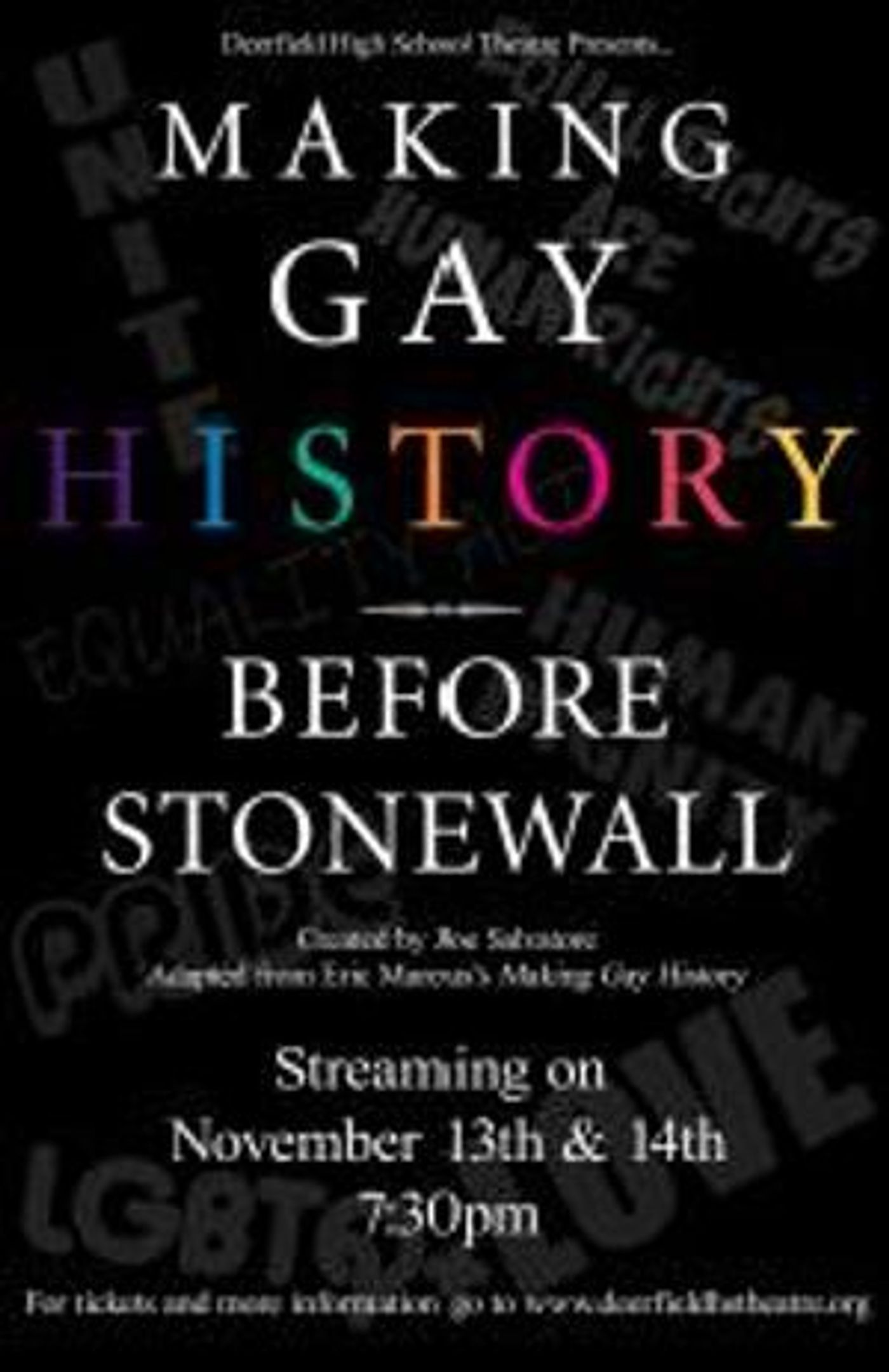Deerfield High School Theatre to be the First High School To Perform MAKING GAY HISTORY  Image