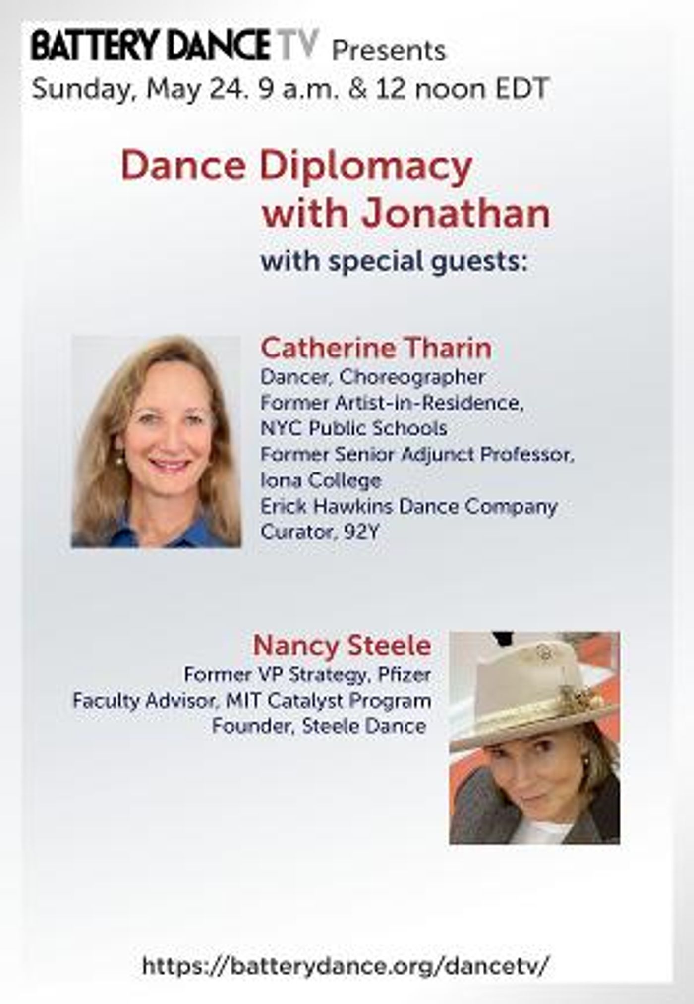 Battery Dance TV Dance Diplomacy With Jonathan With Nancy Steele And Catherine Tharin  Image